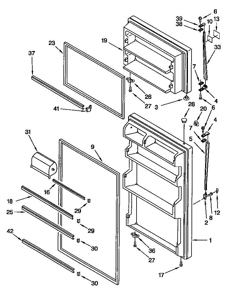 Whirlpool ET18NKXDW04 door diagram