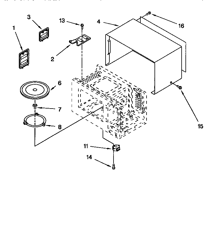 Whirlpool MT5151XDZ5 oven cavity diagram