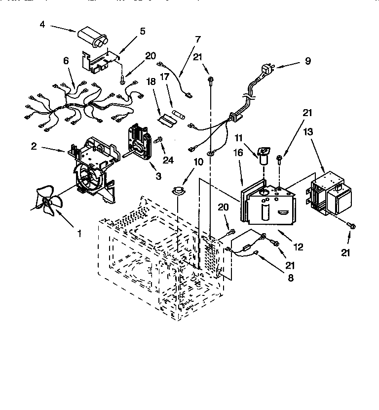 Whirlpool MT5151XDZ5 oven interior diagram