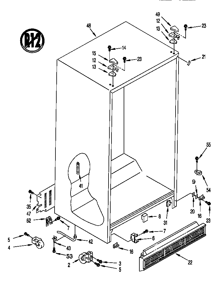 Roper RS22BRXDW01 cabinet diagram