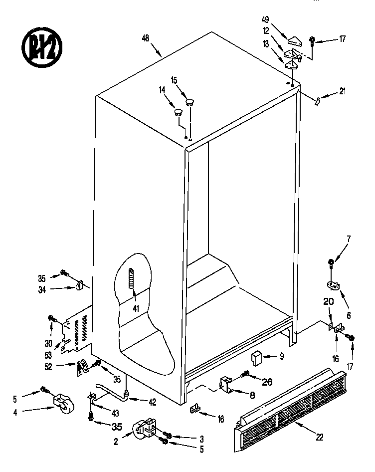 Roper RS20DKXDN01 cabinet diagram