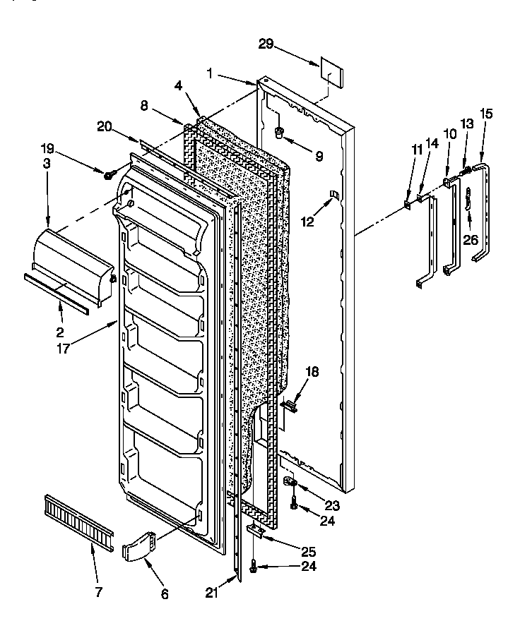 Roper RS20DKXDN01 refrigerator door diagram