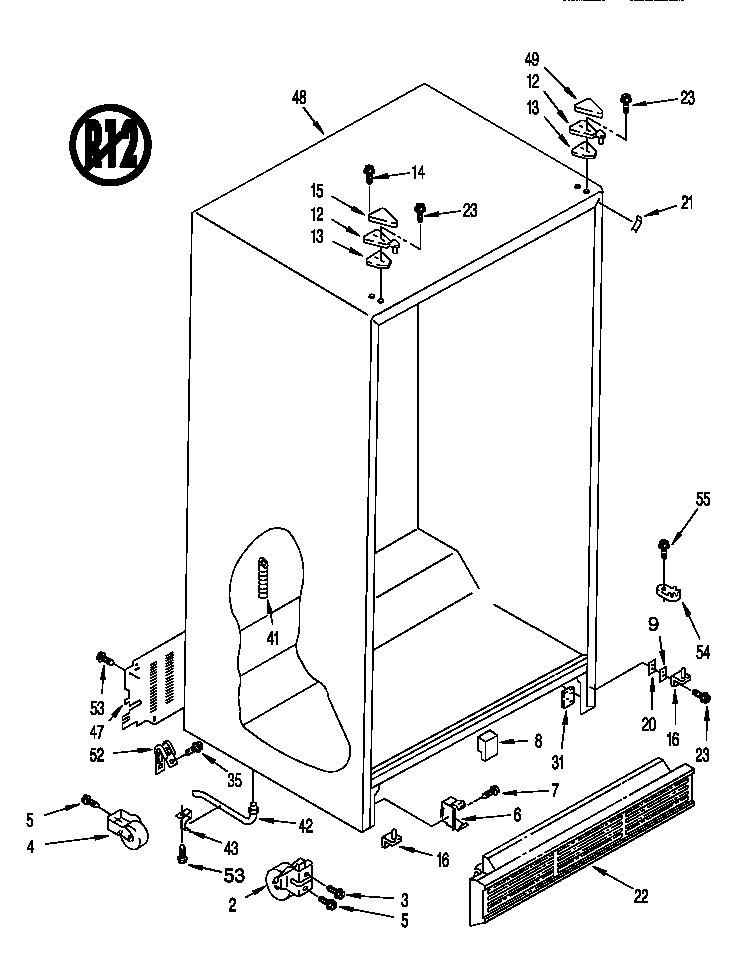 Roper RS22AWXEW01 cabinet diagram