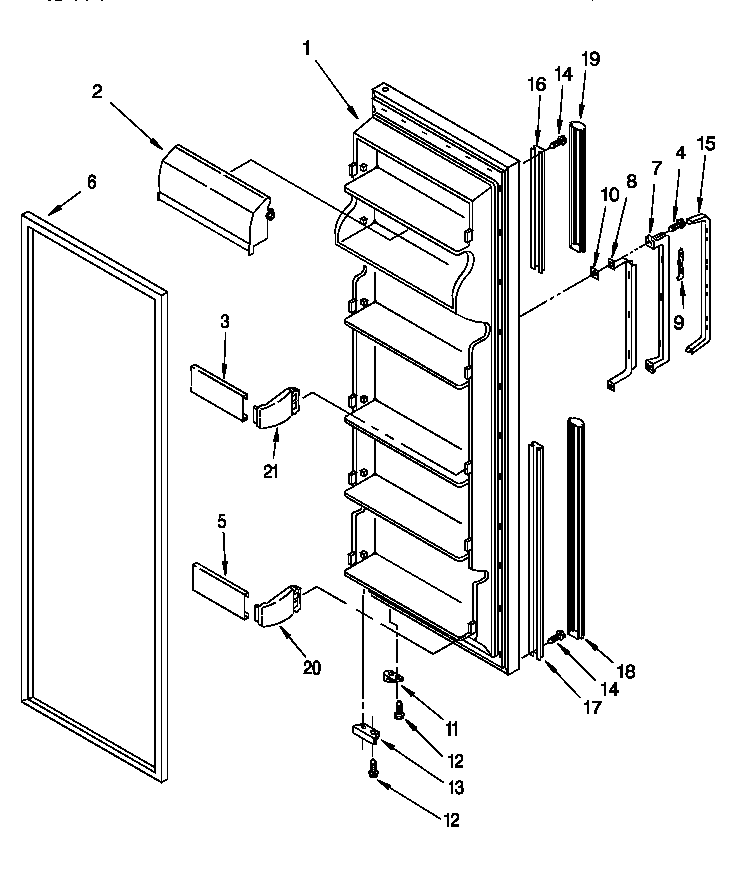 Roper RS22AWXEW01 refrigerator door diagram