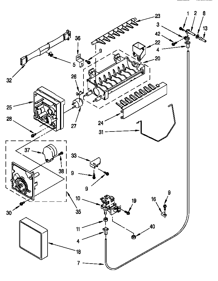 Roper RS22AWXEW01 icemaker diagram