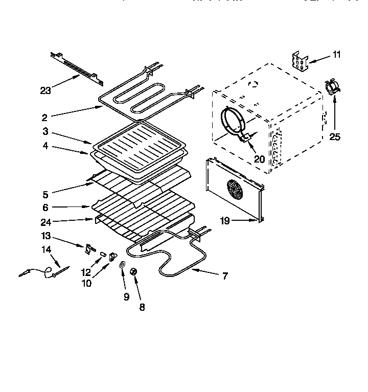 KitchenAid KDDT207BAL8 internal oven diagram
