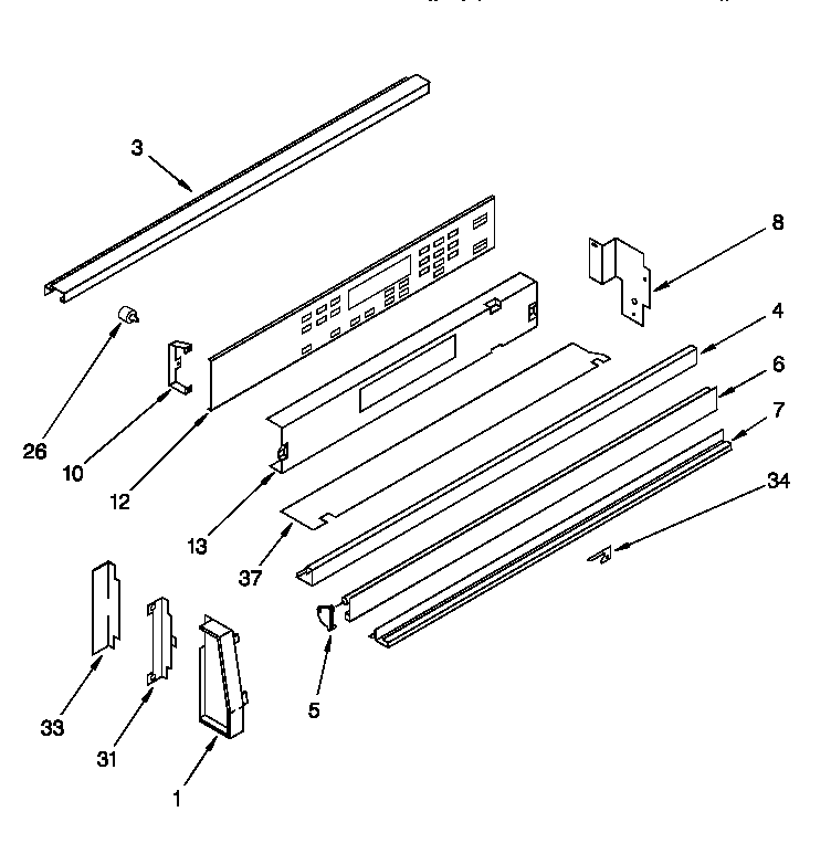 KitchenAid KDDT207BAL8 control panel diagram