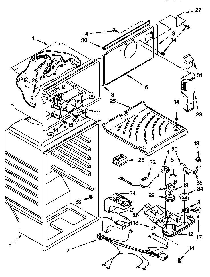 Whirlpool ET20NMXDN01 liner diagram