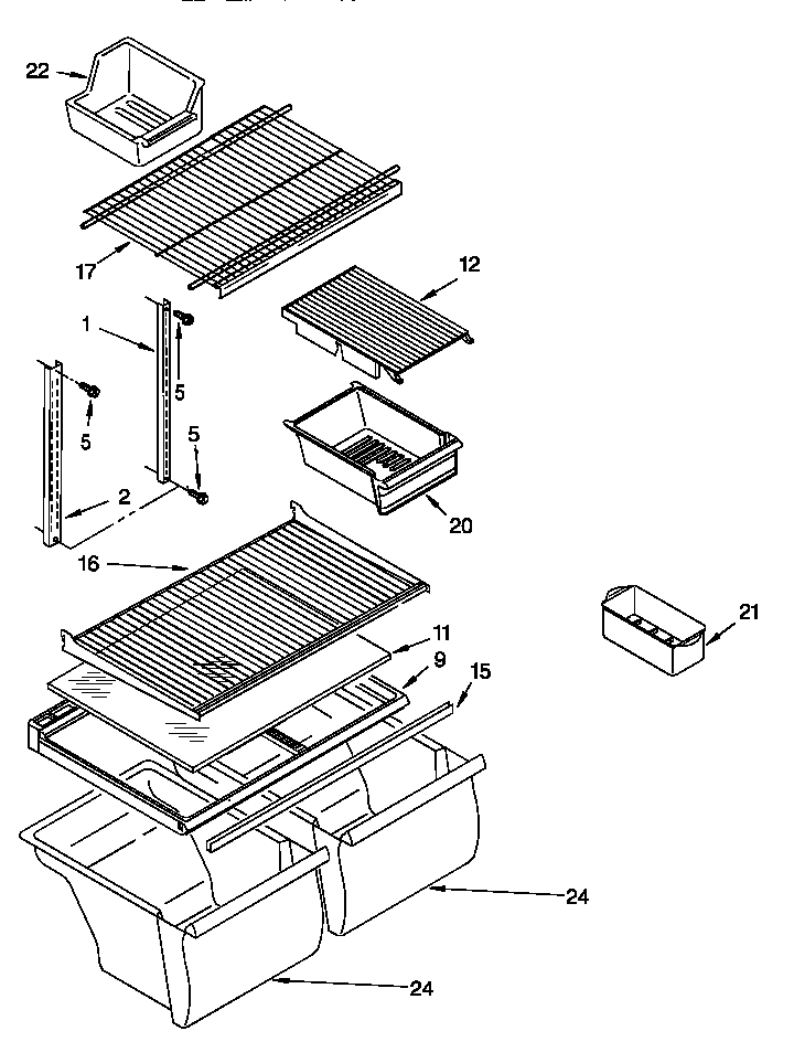 Whirlpool ET20NMXDN01 shelf diagram