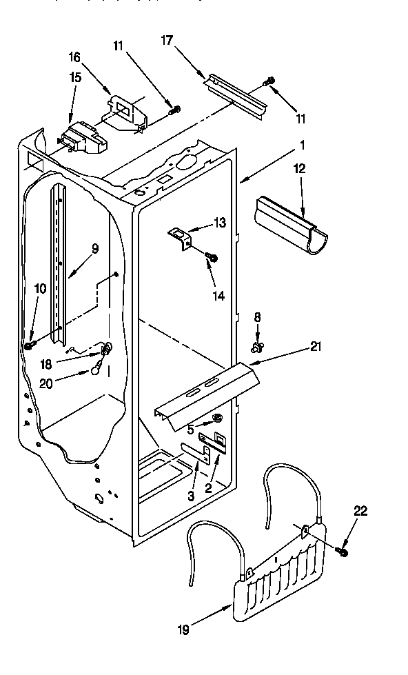 Whirlpool ED22DSXDW02 refrigerator liner diagram