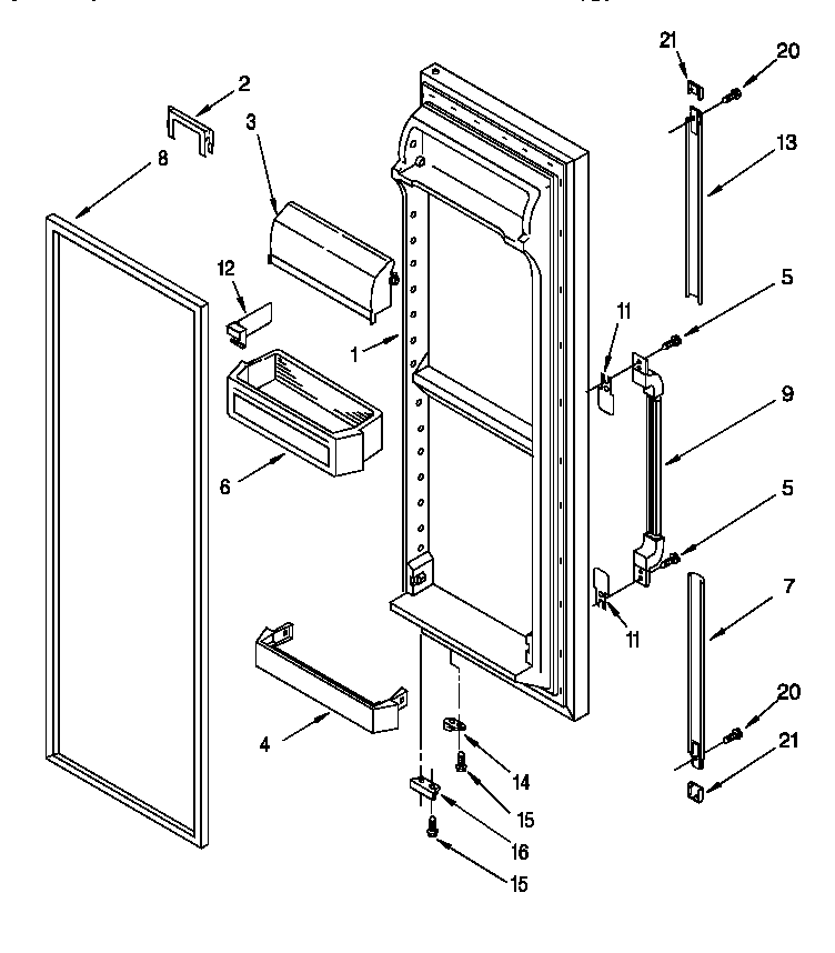 Whirlpool ED22DSXDW02 refrigerator door diagram