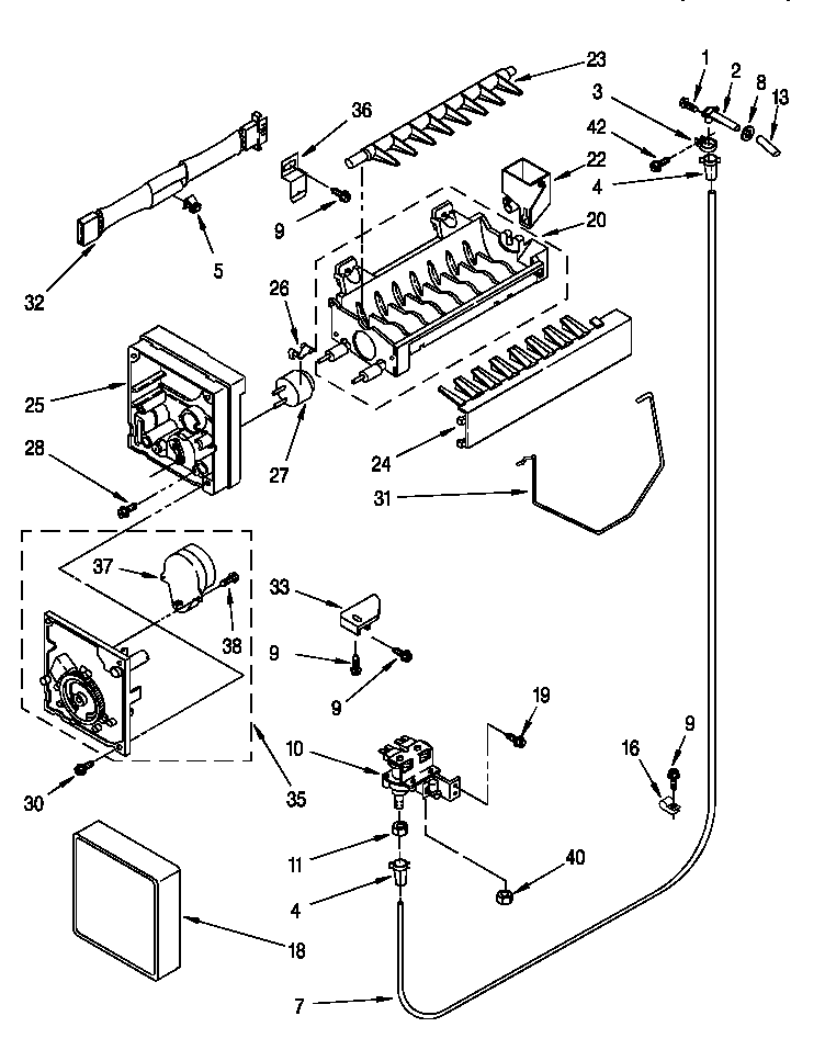 Whirlpool ED22DSXDW02 icemaker diagram