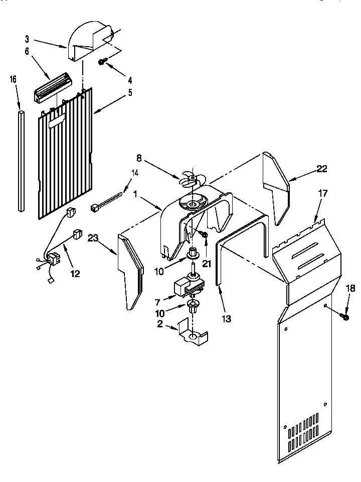 Whirlpool 8ED20ZKXDG01 air flow diagram
