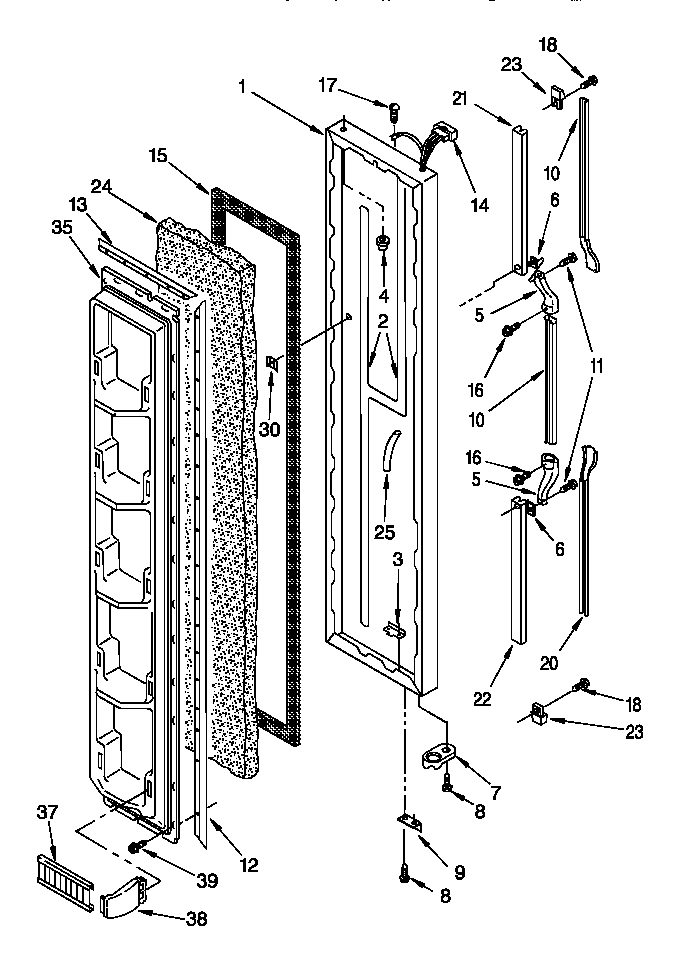 Whirlpool 8ED20ZKXDG01 freezer door diagram