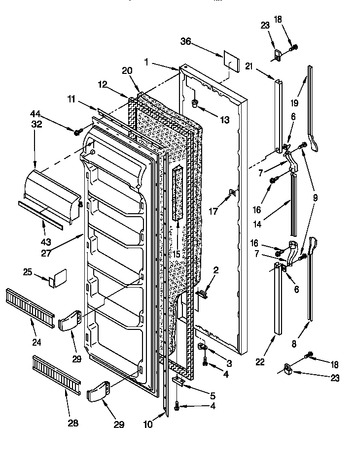 Whirlpool 8ED20ZKXDG01 refrigerator door diagram
