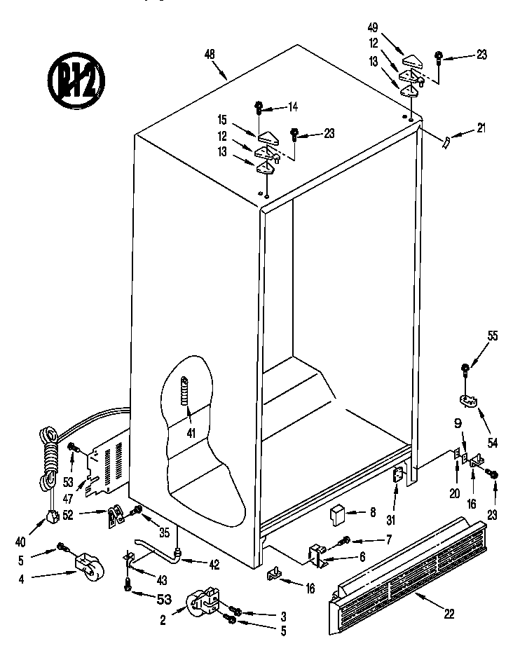 Whirlpool 8ED22PWXDW01 cabinet diagram