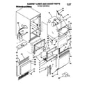 KitchenAid KUIS185EAL0 cabinet liner and door diagram