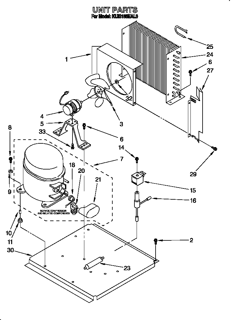 KitchenAid KUIS185EAL0 unit diagram