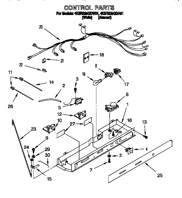 KitchenAid 4KSRS25QDW01 control diagram