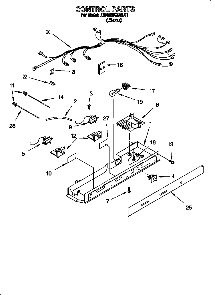 KitchenAid KSRB25QDBL01 control diagram