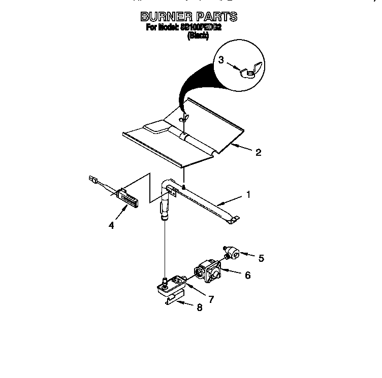 Whirlpool SB100PEDB2 burner diagram
