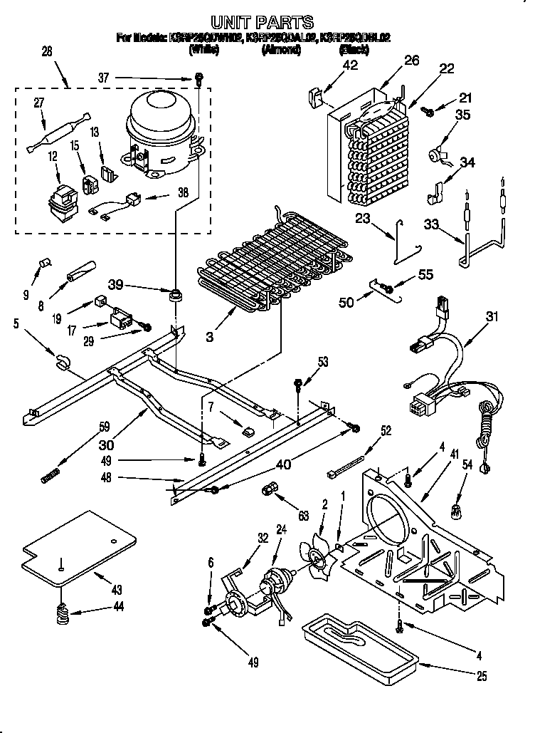KitchenAid KSRP25QDBL02 unit diagram