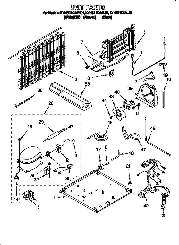 KitchenAid KTRS21KDBL01 unit diagram