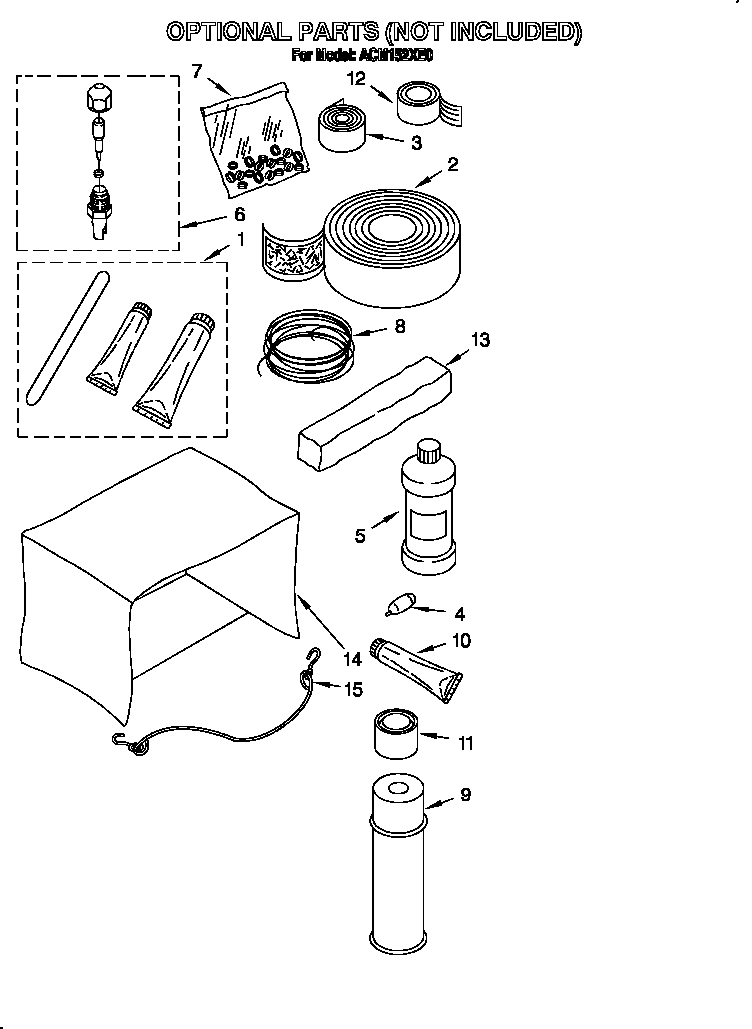 Whirlpool ACM152XE0 optional (not included) diagram