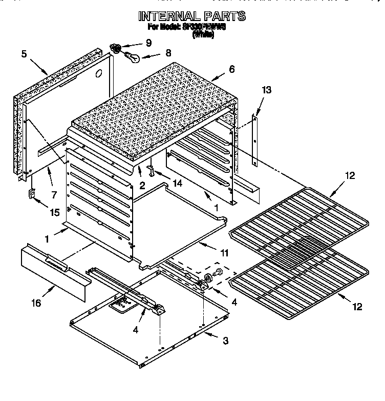 Whirlpool SF330PEWW8 internal diagram