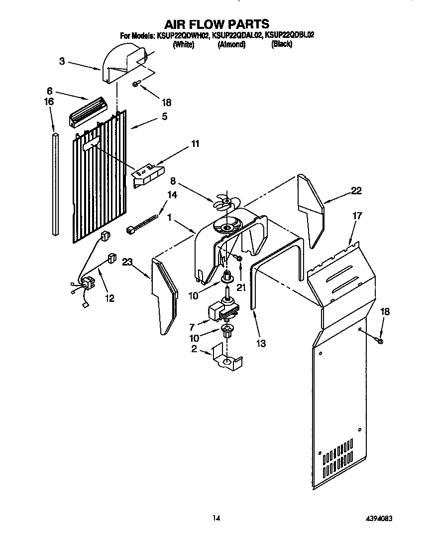 KitchenAid KSUP22QDWH02 air flow diagram
