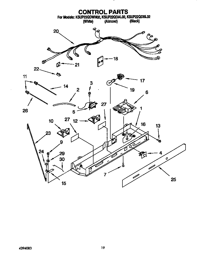 KitchenAid KSUP22QDWH02 control diagram