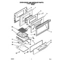 Whirlpool SF330PEWN7 oven door and broiler diagram