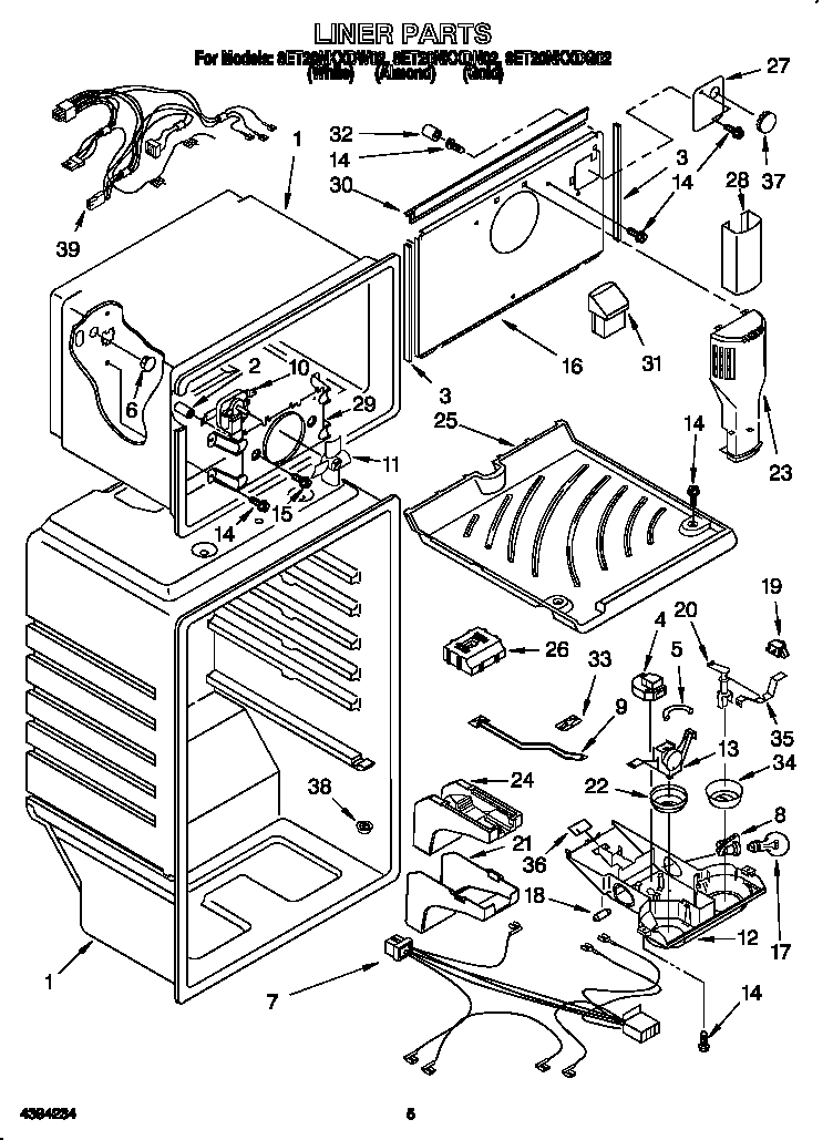 Whirlpool 8ET20NKXDW02 liner diagram