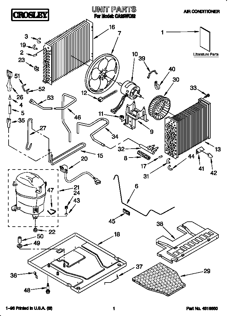 Whirlpool CA25WC52 unit diagram