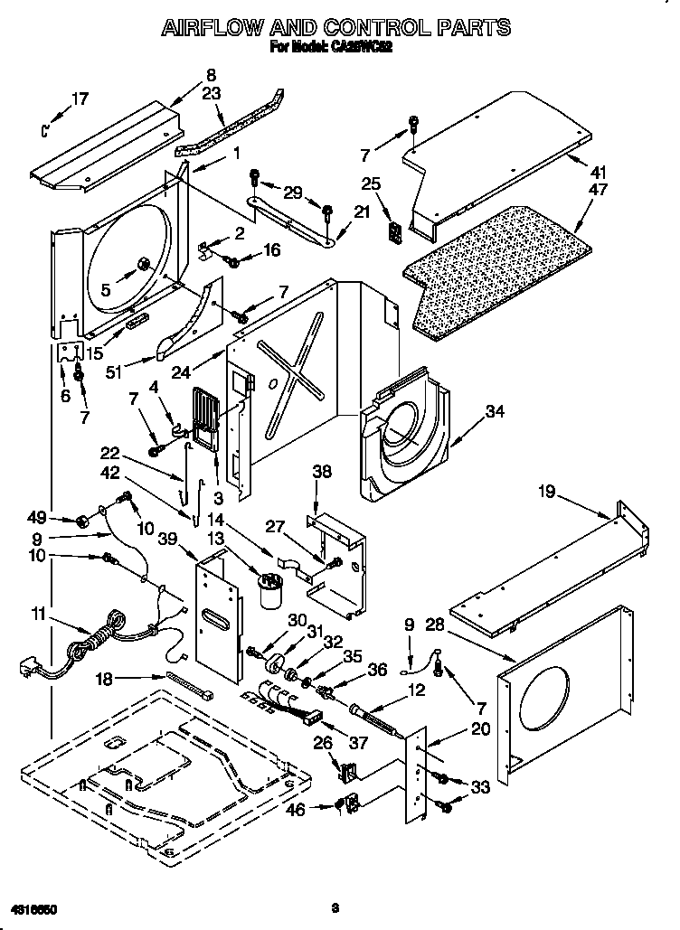 Whirlpool CA25WC52 airflow and control diagram