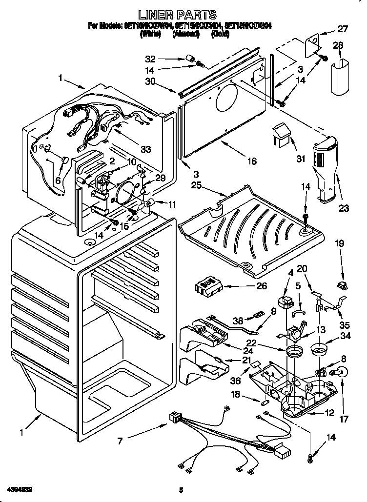 Whirlpool 8ET18NKXDW04 liner diagram