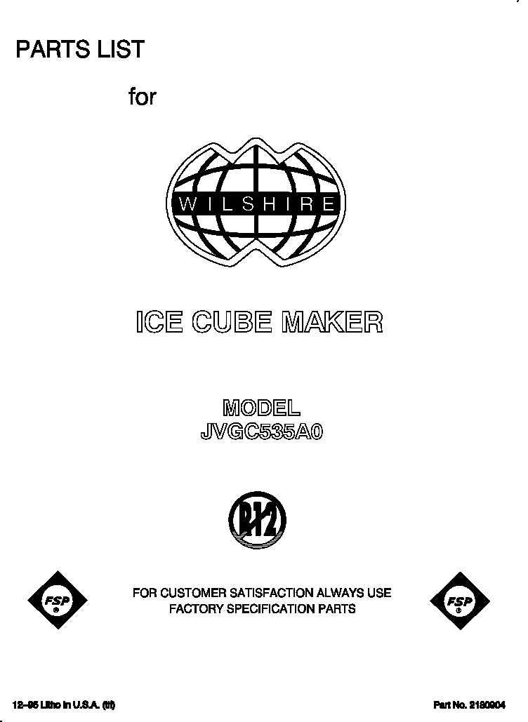 Whirlpool JVGC535A0 front cover diagram