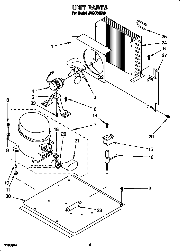 Whirlpool JVGC535A0 unit diagram