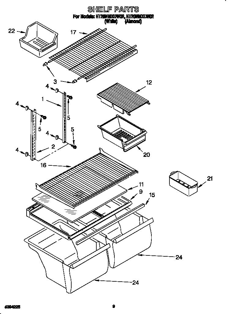 Whirlpool ET20NMXDW02 shelf diagram