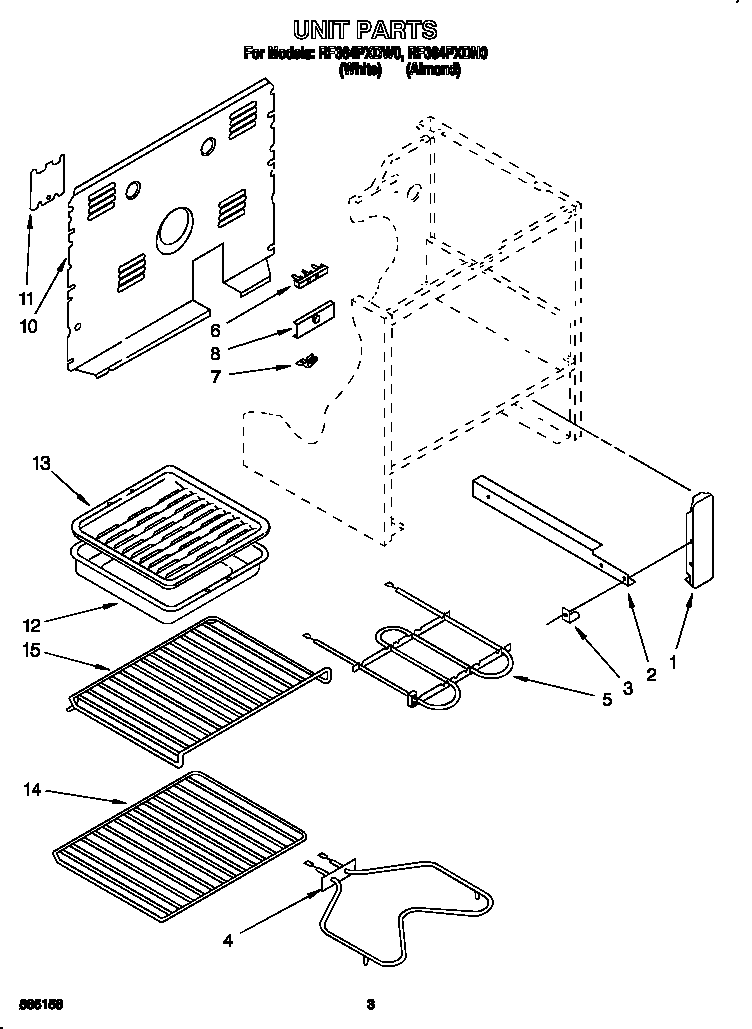 Whirlpool RF364PXDW0 unit diagram