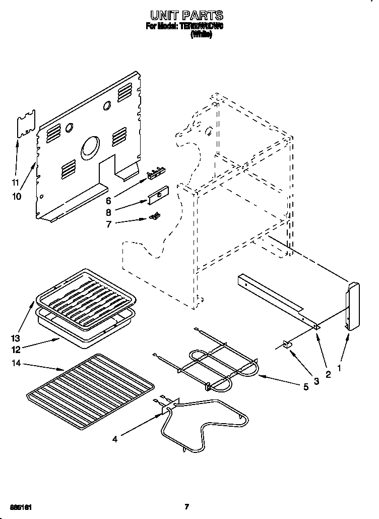 Whirlpool TER50W0DW0 unit diagram