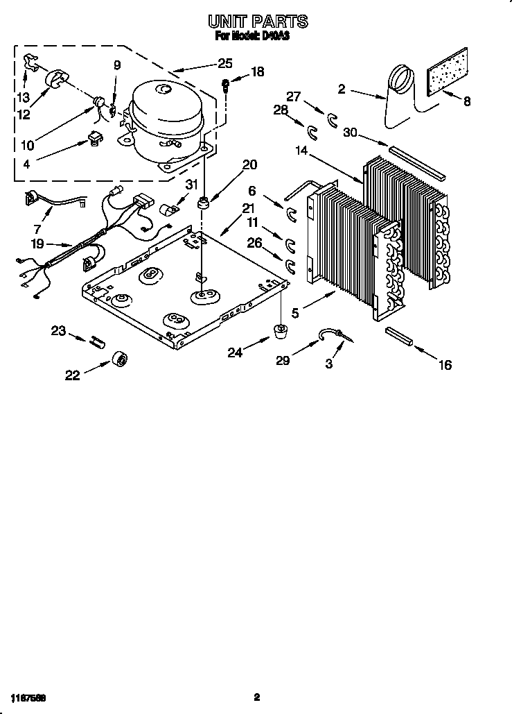 Whirlpool D40A3 unit diagram