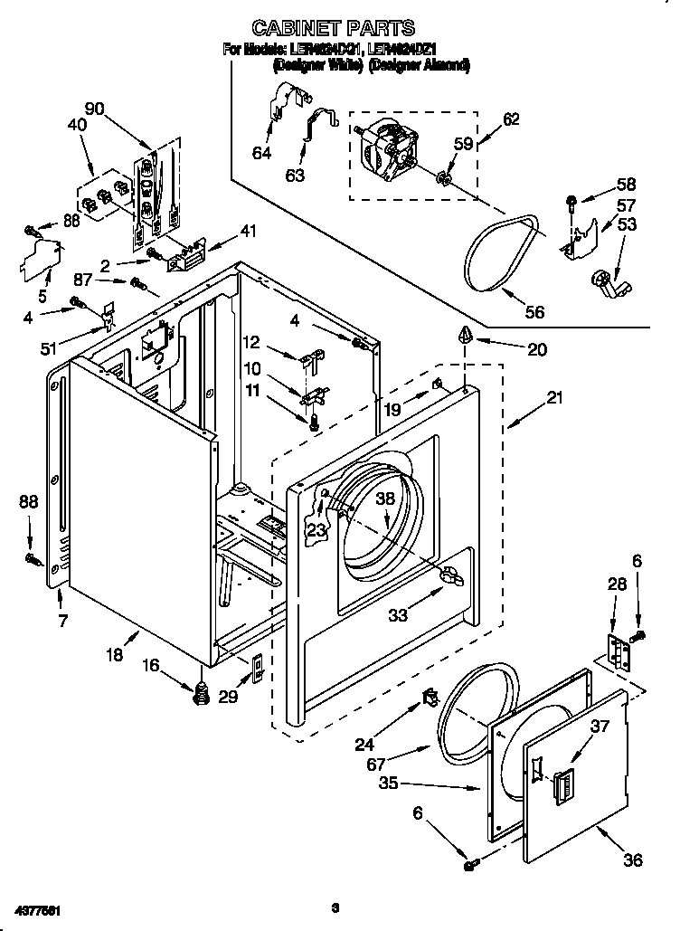 Whirlpool LER4624DZ1 cabinet diagram