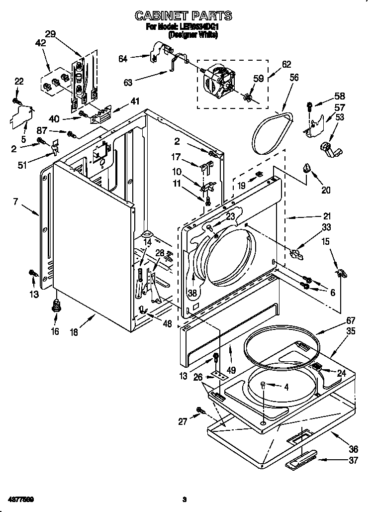 Whirlpool LER5634DQ1 cabinet diagram