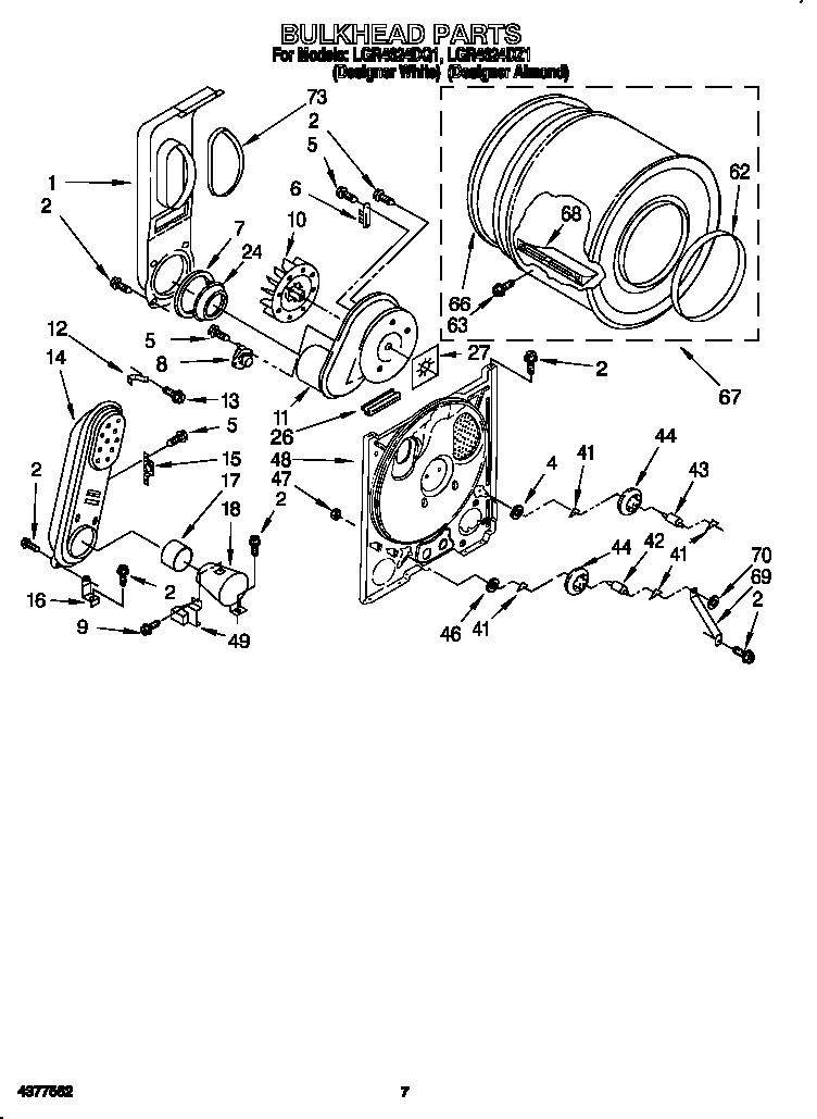 Whirlpool LGR4624DQ1 bulkhead diagram