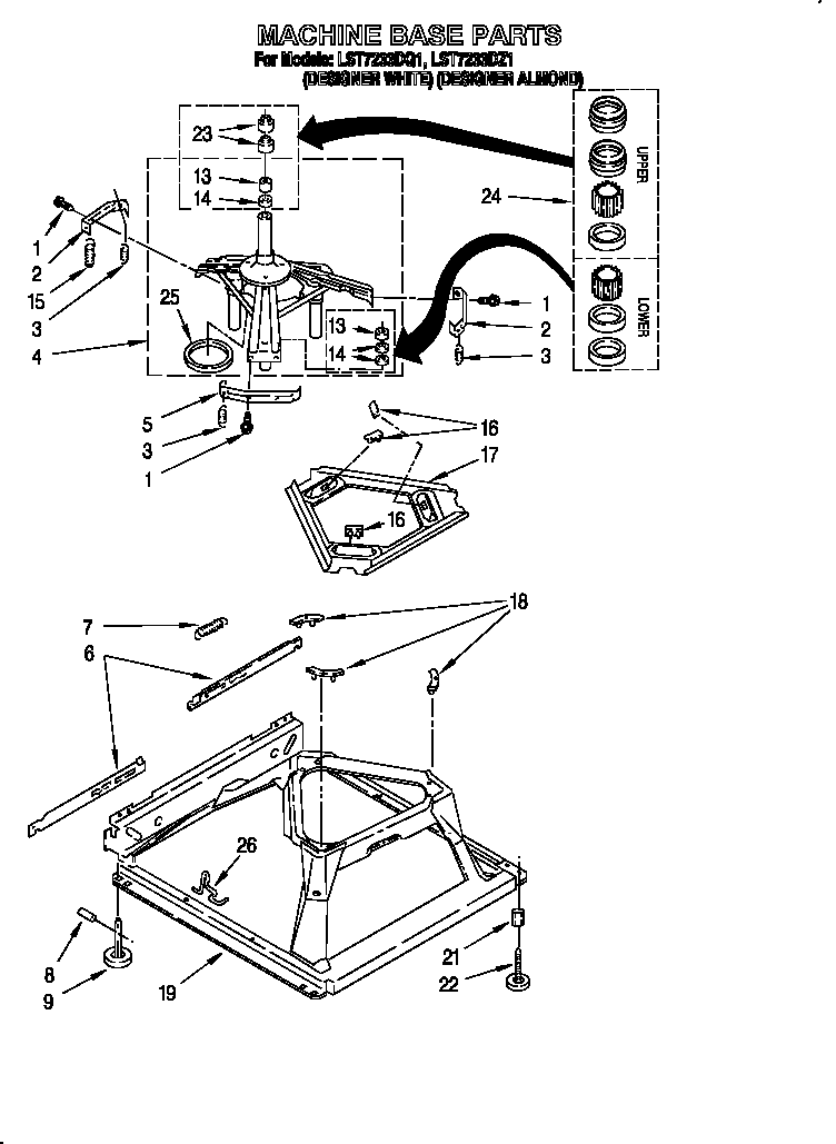 Whirlpool LST7233DZ1 machine base diagram