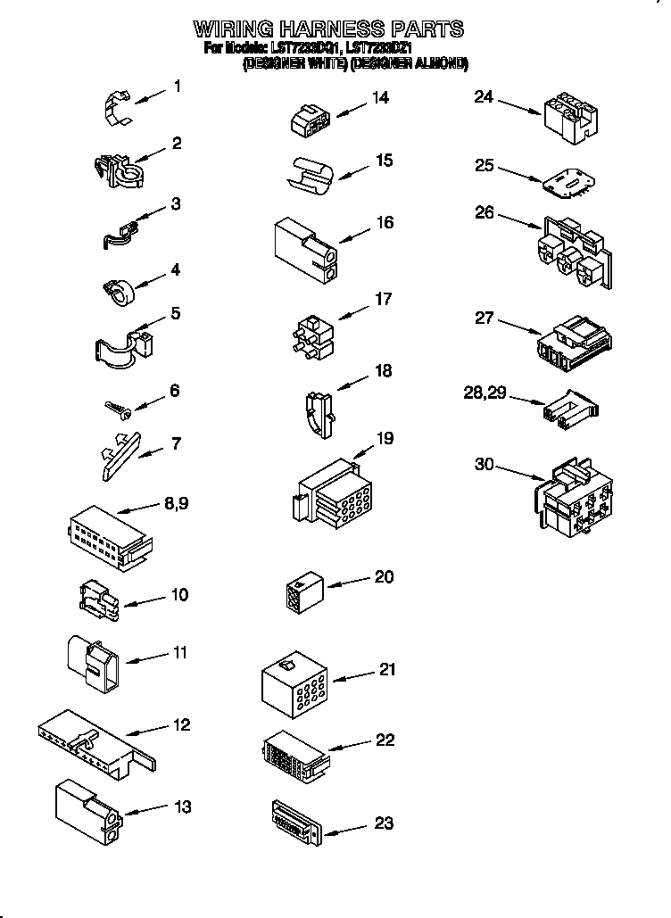 Whirlpool LST7233DZ1 wiring harness diagram