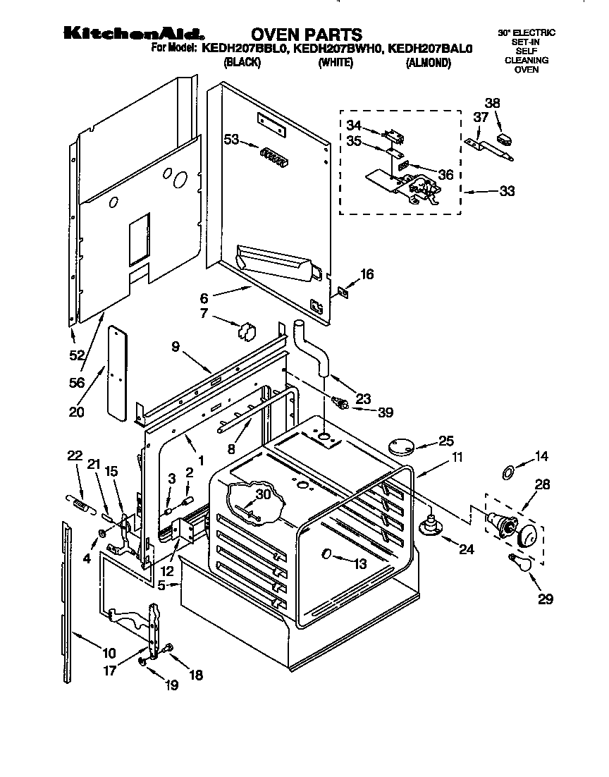 KitchenAid KEDH207BAL0 oven diagram