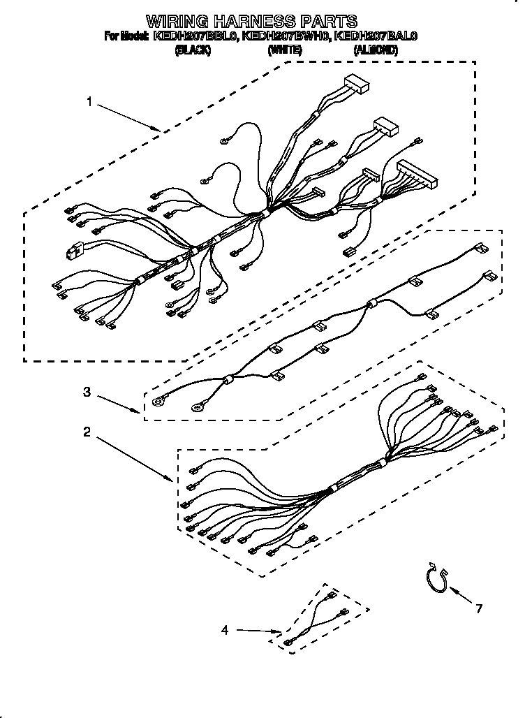 KitchenAid KEDH207BAL0 wiring harness diagram