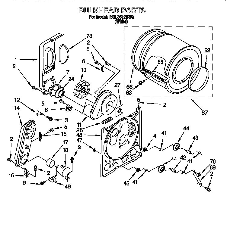 Roper RGL3612BW3 bulkhead diagram